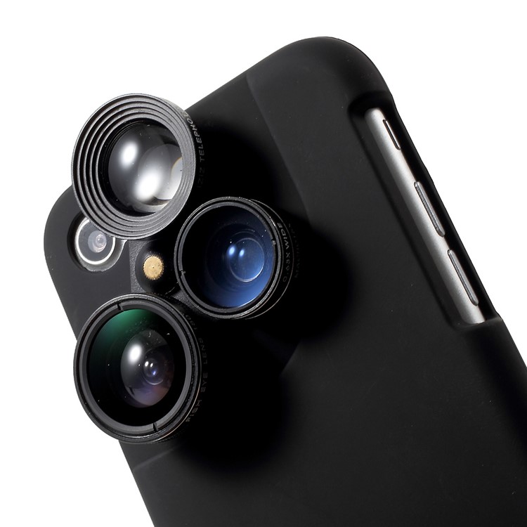 PICKOGEN 4 in 1 External Wide Telephoto Camera Lens Case for iPhone 7 4.7 inch HE-099 - Black-7