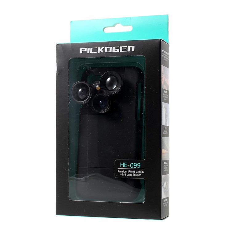 PICKOGEN 4 in 1 External Wide Telephoto Camera Lens Case for iPhone 7 4.7 inch HE-099 - Black-8