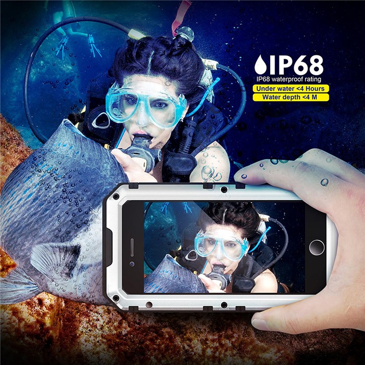 

For iPhone 6s Plus/6 Plus Rugged Combo Case with Waterproof Dustproof Drop-proof Anti-explosion - Silver
