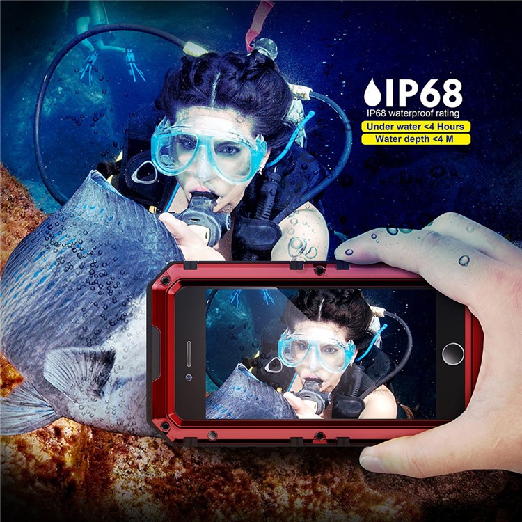 

For iPhone 6s Plus/6 PlusOutdoor Diving Cover IP68 Waterproof Dustproof Drop-proof Anti-explosion - Red