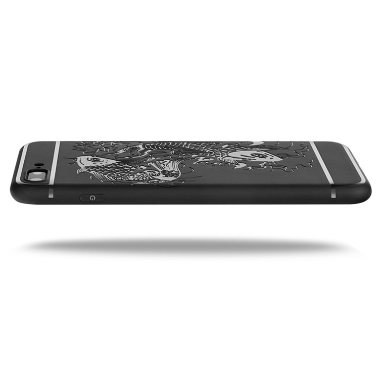 Auspicious Koi Fish Pattern Soft TPU Case Shell for iPhone 7 4.7 inch - Black-5