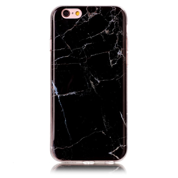Padrão de mármore IMD TPU Case para iPhone 6s / 6 4.7 polegadas - Preto-2