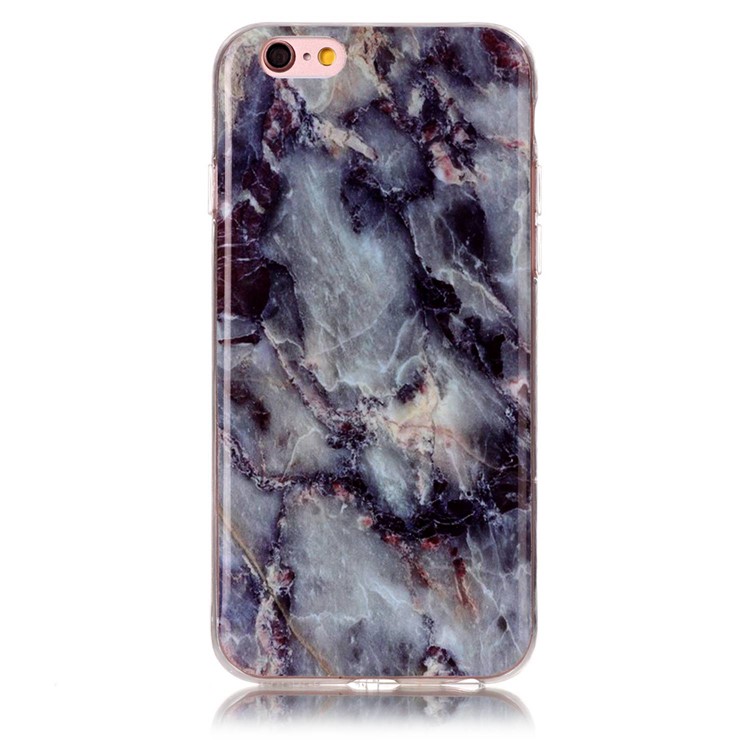 Marble Pattern IMD TPU Gel Back Case for iPhone 6s/6 4.7-inch - Black Blue-2