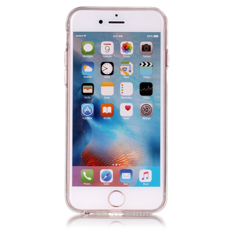 Мраморный Шаблон IMD TPU Гель Задняя Крышка Для Iphone 6s / 6 4.7-inch - Черный Синий-3