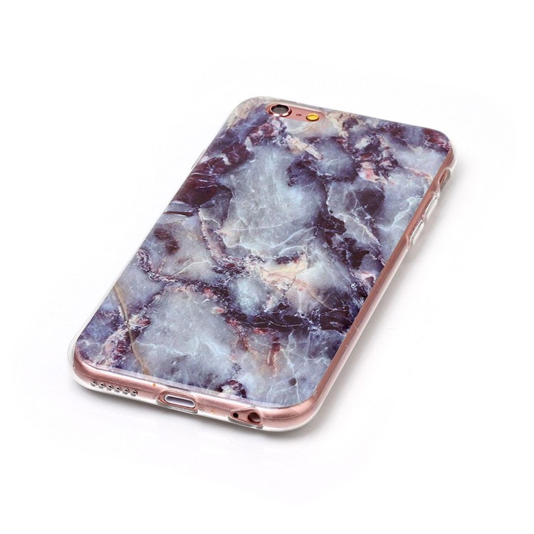 Мраморный Шаблон IMD TPU Гель Задняя Крышка Для Iphone 6s / 6 4.7-inch - Черный Синий-4