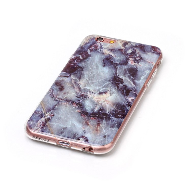 Marble Pattern IMD TPU Gel Back Case for iPhone 6s/6 4.7-inch - Black Blue-4