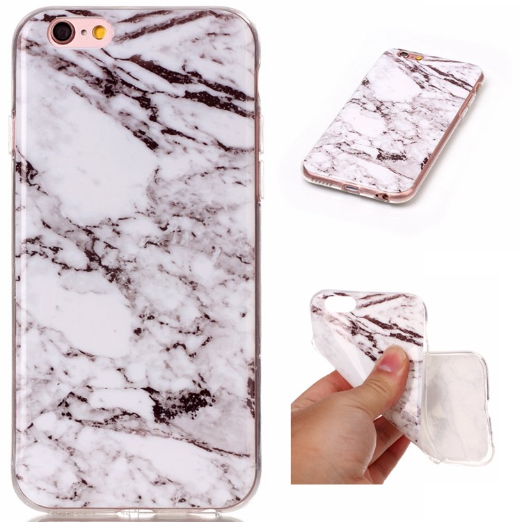 Padrão de mármore IMD TPU Phone Shell para iPhone 6s / 6 4.7 polegadas - Branco-1