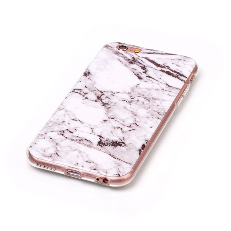 Padrão de mármore IMD TPU Phone Shell para iPhone 6s / 6 4.7 polegadas - Branco-4