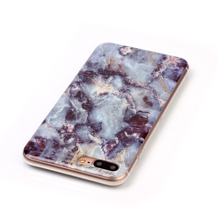 Marble Pattern IMD TPU caso de celular para iPhone 8 Plus / 7 Plus 5.5 inch - negro azul-5
