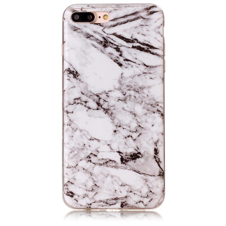 Para iPhone 8 Plus / 7 Plus 5.5 polegadas de padrão de mármore IMD TPU Phone Case Accessory - branco-2