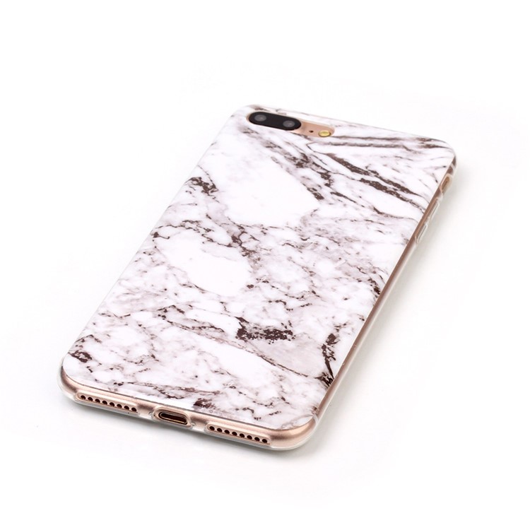 Para iPhone 8 Plus / 7 Plus 5.5 polegadas de padrão de mármore IMD TPU Phone Case Accessory - branco-4