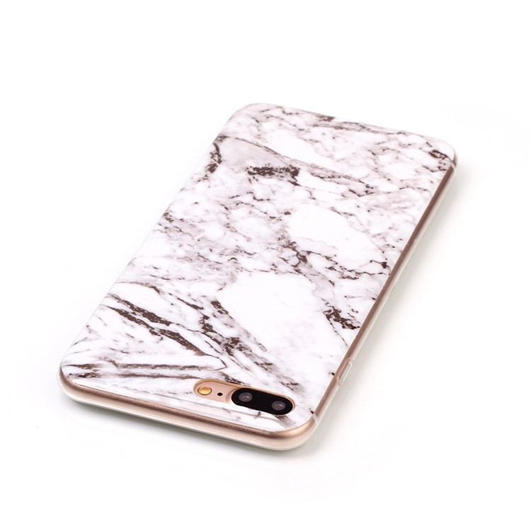 Para iPhone 8 Plus / 7 Plus 5.5 polegadas de padrão de mármore IMD TPU Phone Case Accessory - branco-5