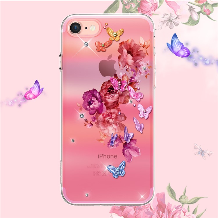 

KINGXBAR Pretty Series Diamond Embossment TPU Mobile Cover for iPhone 8 / iPhone 7 - Butterfly, iPhone 8 4.7 inch