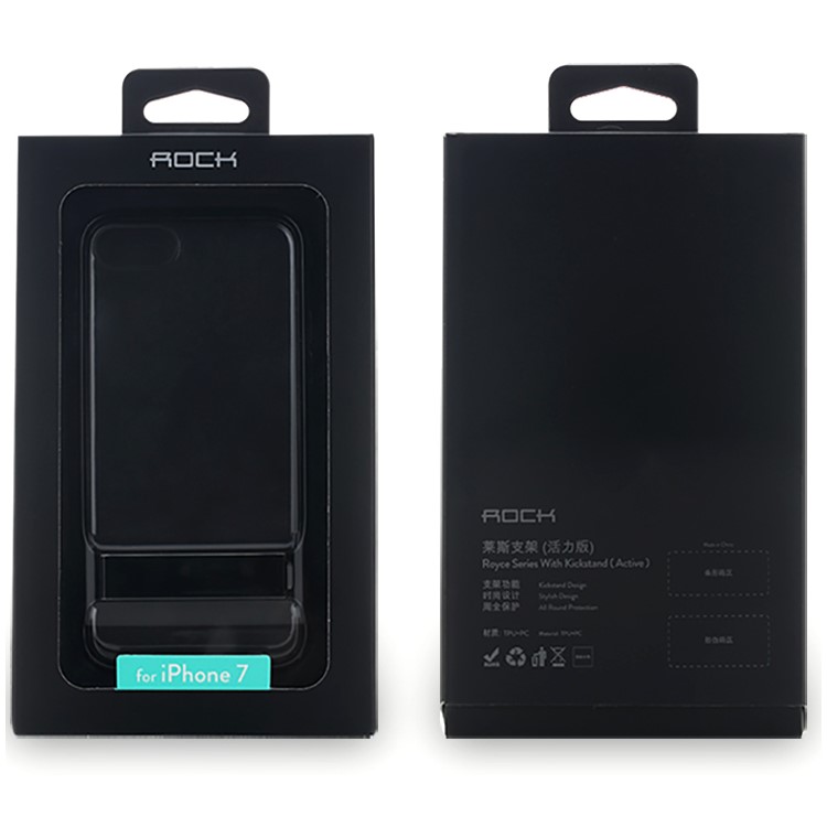 ROCK Royce Series Kickstand (ativo) Clear PC + TPU caixa de telefone para iPhone 8 Plus / 7 Plus 5.5 inch - Ciano-6
