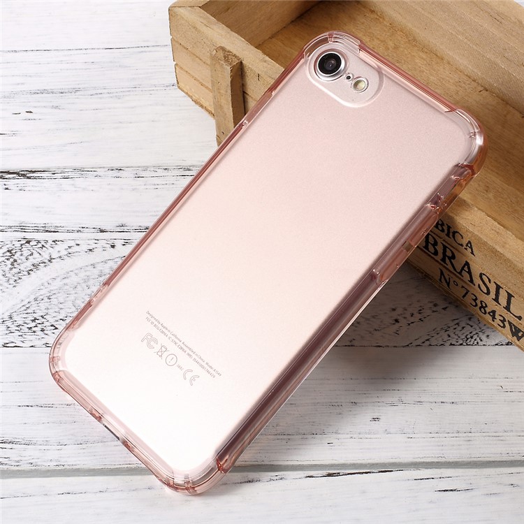 Second Generation Drop-proof Clear TPU Mobile Cover for iPhone SE 2nd Gen (2020)/8/7 4.7 inch - Pink-1