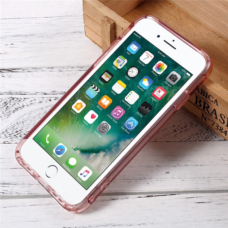 Second Generation Drop-proof Clear TPU Mobile Cover for iPhone SE 2nd Gen (2020)/8/7 4.7 inch - Pink-2