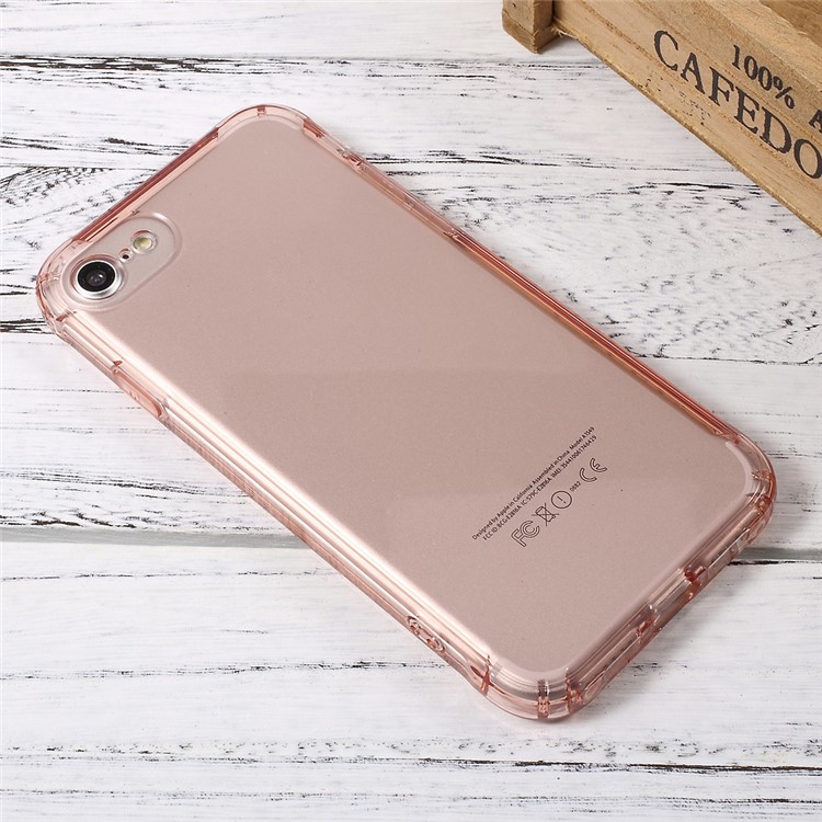 Second Generation Drop-proof Clear TPU Mobile Cover for iPhone SE 2nd Gen (2020)/8/7 4.7 inch - Pink-3