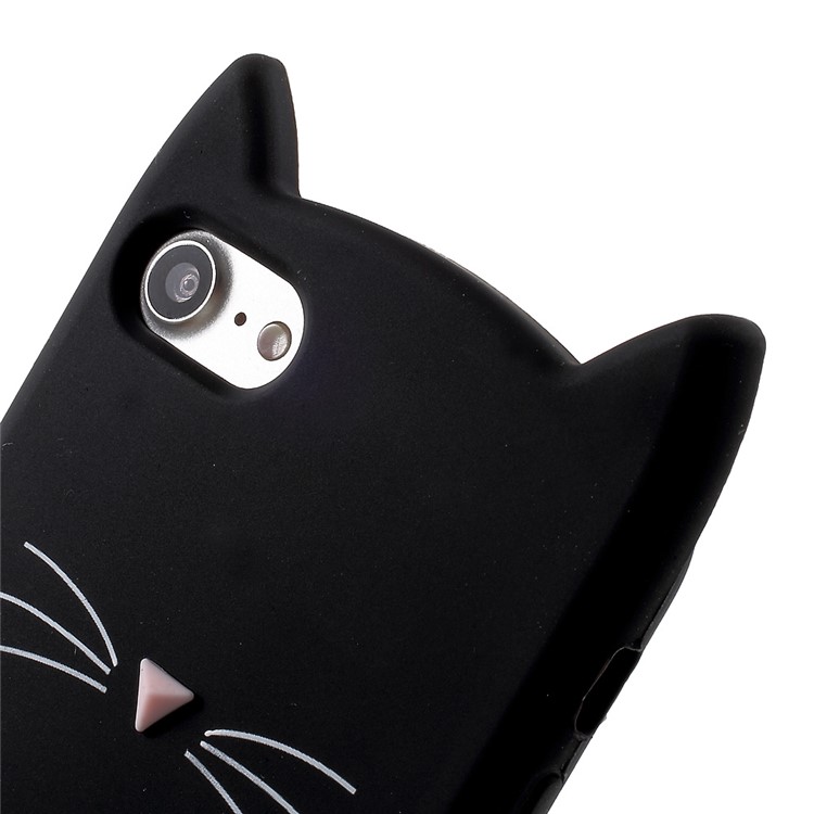 3D MEOW Bearded Cat Silicone Back Case for iPhone 7 4.7 Inch - Black-5