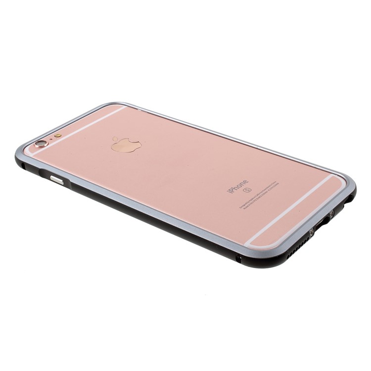 2-Piece Electroplating Aluminum Alloy Bumper Case for iPhone 6S Plus / 6 Plus - Black / Grey-3