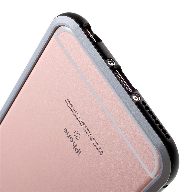 2-Piece Electroplating Aluminum Alloy Bumper Case for iPhone 6S Plus / 6 Plus - Black / Grey-7