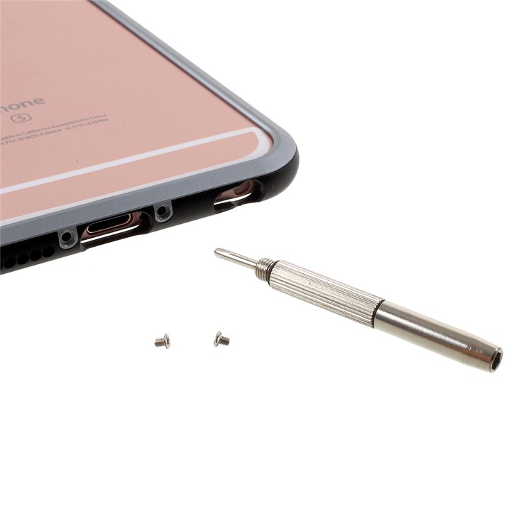 2-Piece Electroplating Aluminum Alloy Bumper Case for iPhone 6S Plus / 6 Plus - Black / Grey-8