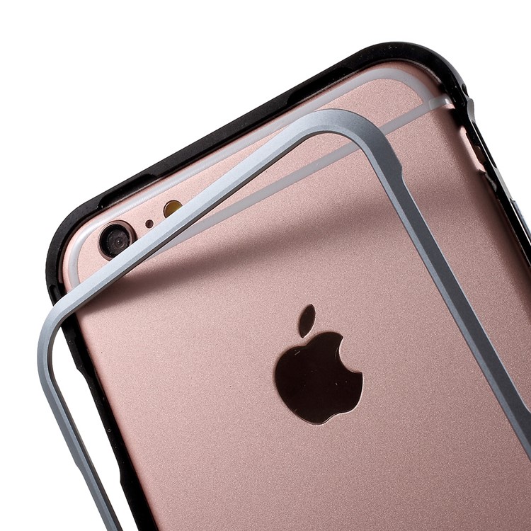 2-Piece Electroplating Aluminum Alloy Bumper Case for iPhone 6S Plus / 6 Plus - Black / Grey-9