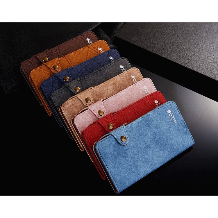 GOLDEN PHOENIX for iPhone 7 Plus Rome Retro Genuine Leather Wallet Case with Button Closure - Black-7