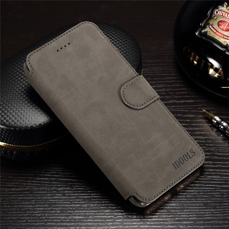 IDOOLS Retro Matte Leather Wallet Stand Case for iPhone 7 Plus - Black-1