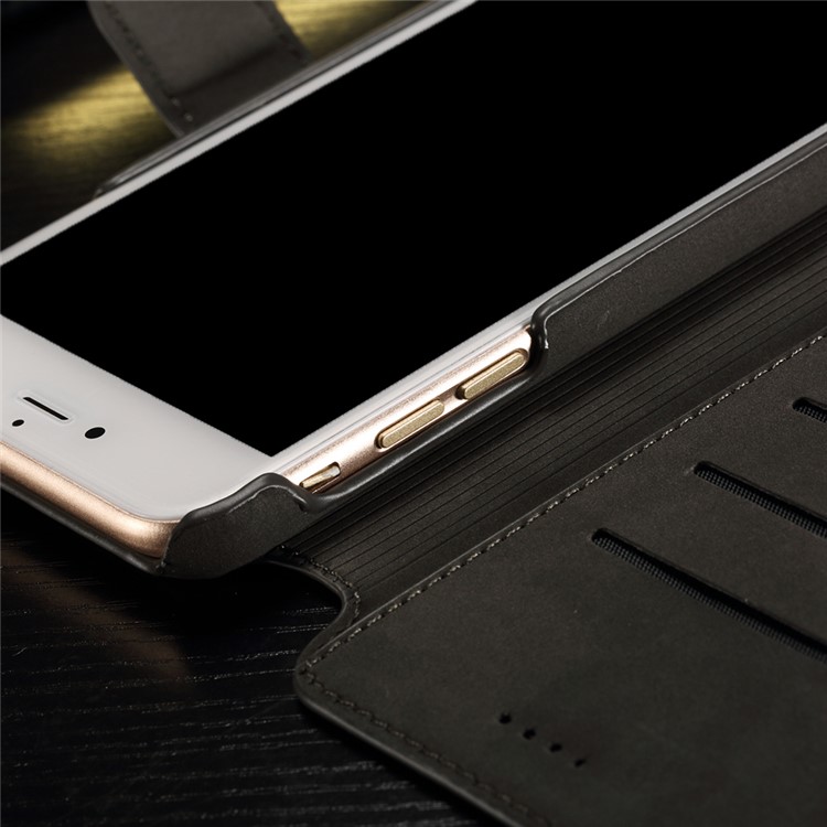 IDOOLS Retro Matte Leather Wallet Stand Case for iPhone 7 Plus - Black-10
