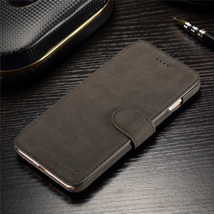 IDOOLS Retro Matte Leather Wallet Stand Case for iPhone 7 Plus - Black-3