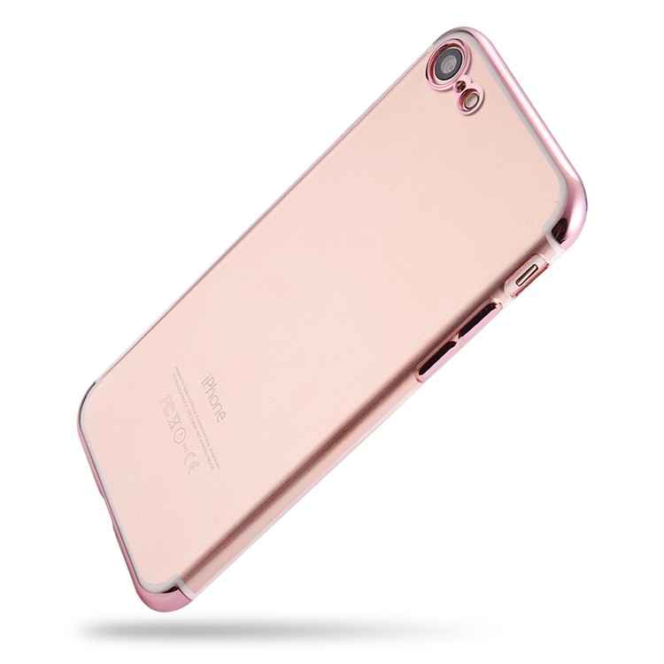 

SULADA для iphone 8 / Iphone 7 4,7-дюймовый Кристально-прозрачный Металлический Корпус TPU - Розовое Золото, iPhone 8