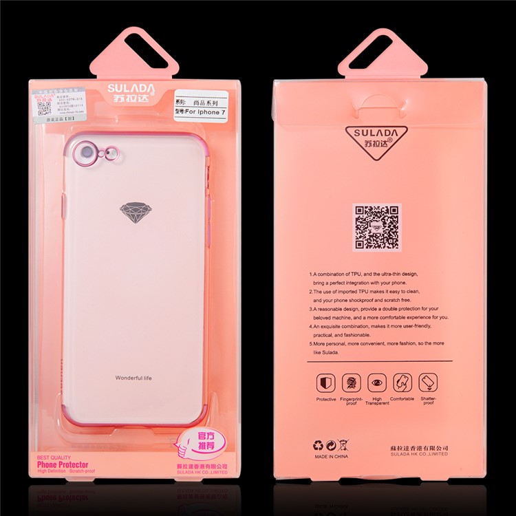SULADA Crystal Clear Plating TPU Housse de téléphone pour iPhone 8 Plus / 5. 7 +5 inch - argent-6
