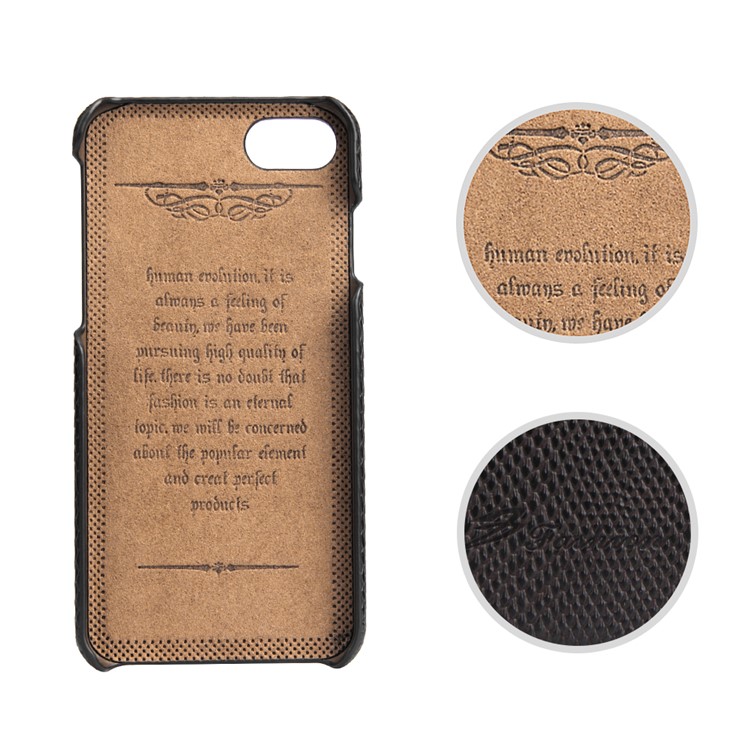 Snake Skin Leather Coated Hard Back Case with Card Slots for iPhone 7 4.7 - Black-2