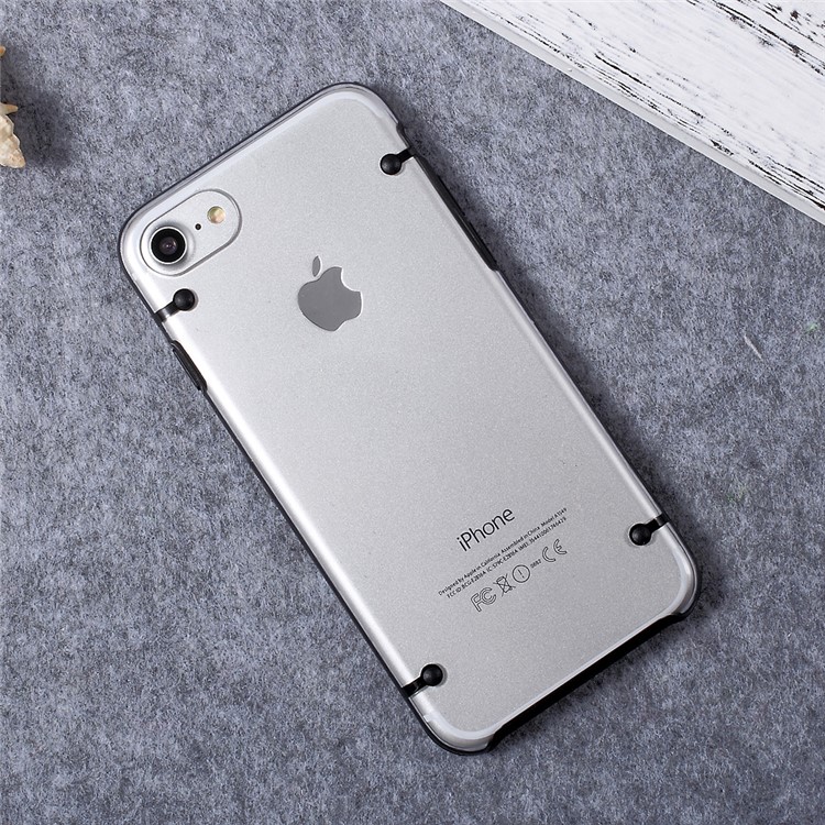 Luminous Glow TPU Edges Clear Acrylic Phone Case for iPhone 7 4.7 inch - Black-3