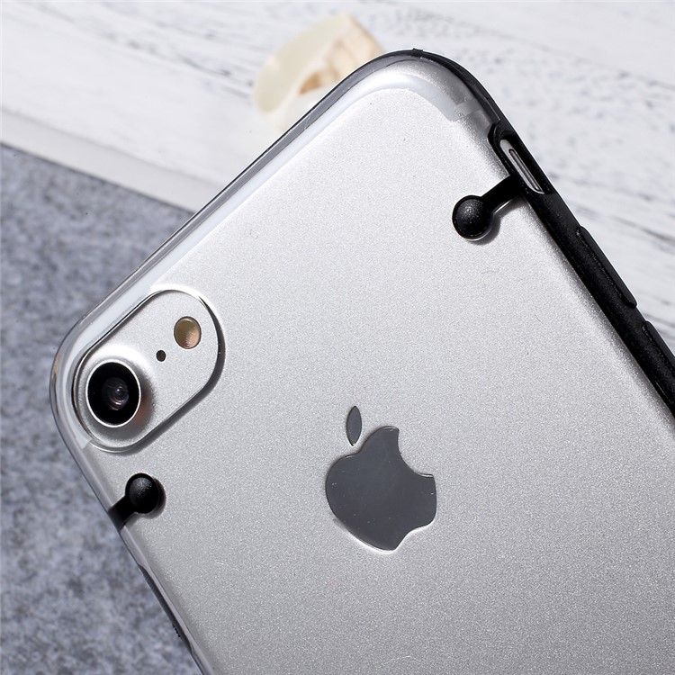 Luminous Glow TPU Edges Clear Acrylic Phone Case for iPhone 7 4.7 inch - Black-5