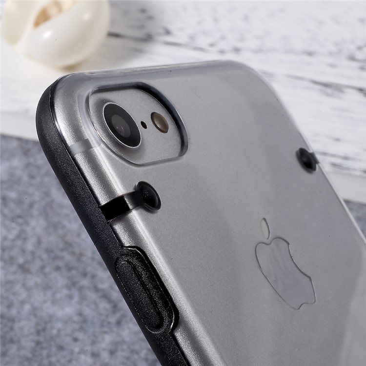 Luminous Glow TPU Edges Clear Acrylic Phone Case for iPhone 7 4.7 inch - Black-6