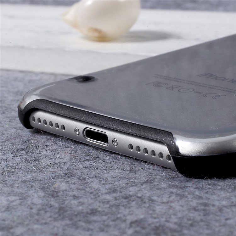 Luminous Glow TPU Edges Clear Acrylic Phone Case for iPhone 7 4.7 inch - Black-7