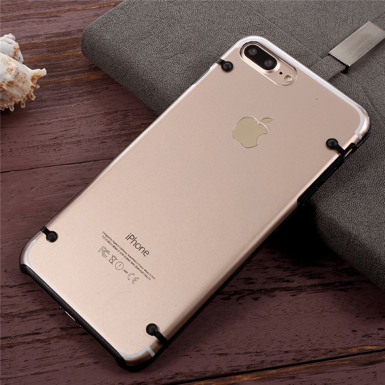 Luminous Glow in the Dark Cover Case for iPhone 7 Plus 5.5 (TPU Edges + Clear Acrylic) - Black-1
