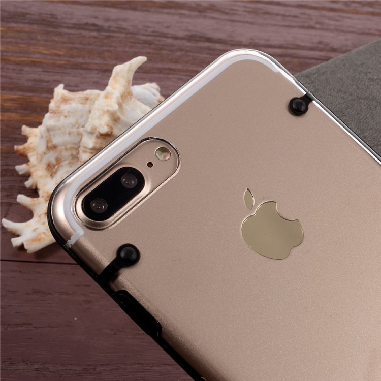 Luminous Glow in the Dark Cover Case for iPhone 7 Plus 5.5 (TPU Edges + Clear Acrylic) - Black-3