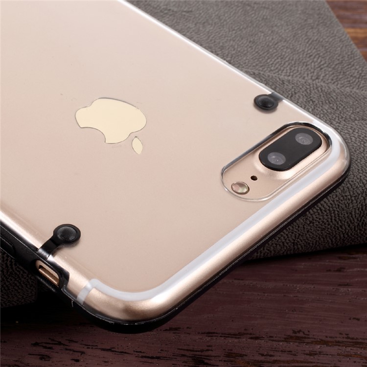 Luminous Glow in the Dark Cover Case for iPhone 7 Plus 5.5 (TPU Edges + Clear Acrylic) - Black-5