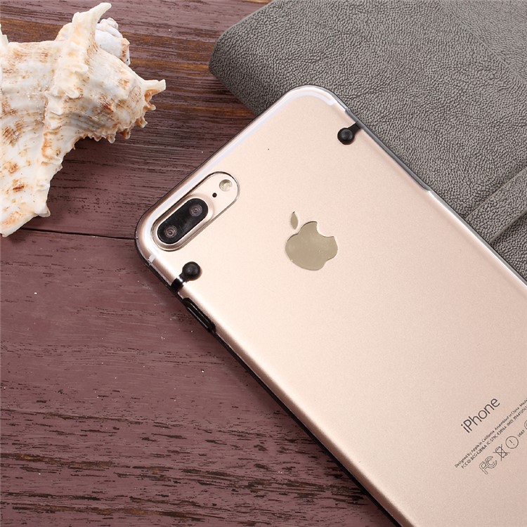 Luminous Glow in the Dark Cover Case for iPhone 7 Plus 5.5 (TPU Edges + Clear Acrylic) - Black-6