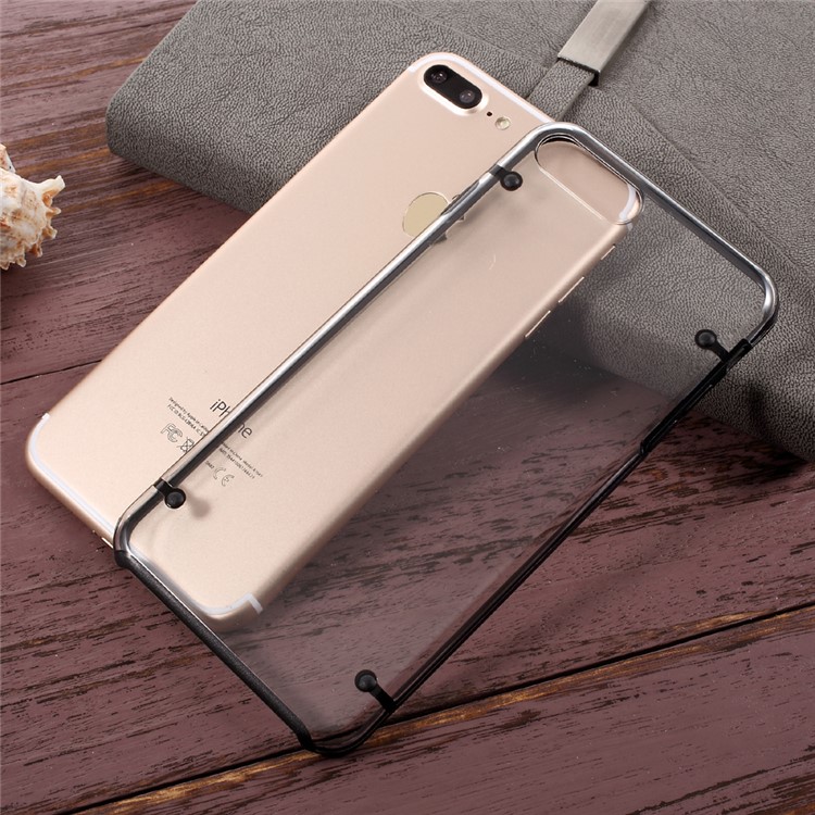 Luminous Glow in the Dark Cover Case for iPhone 7 Plus 5.5 (TPU Edges + Clear Acrylic) - Black-7