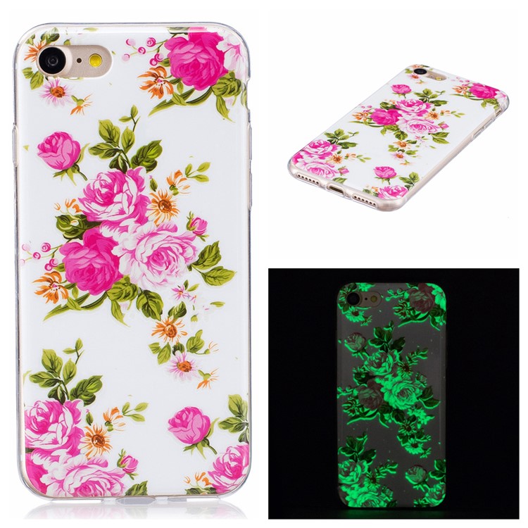 

Noctilucent IMD TPU Mobile Phone Case for iPhone 8 / iPhone 7 4.7 - Blooming Peonies