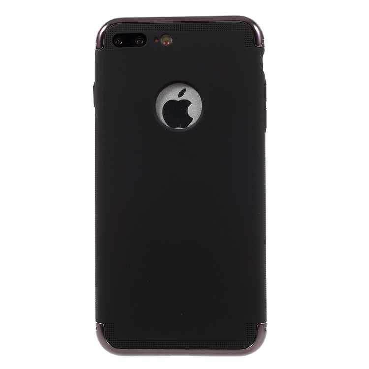 BARANAR Soft TPU Cellphone Case for iPhone 7 Plus with Plated Hard Edges - Black-2