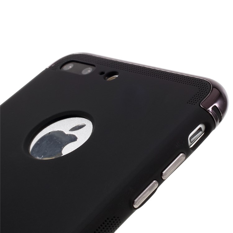 BARANAR Soft TPU Cellphone Case for iPhone 7 Plus with Plated Hard Edges - Black-3