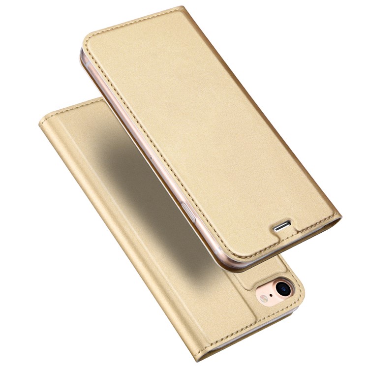 Serie Dux Ducis Skin Pro Para Iphone 7/8/SE (2020)/SE (2022) Negocio de Cuero Comercial Con Soporte de Tarjeta - Oro