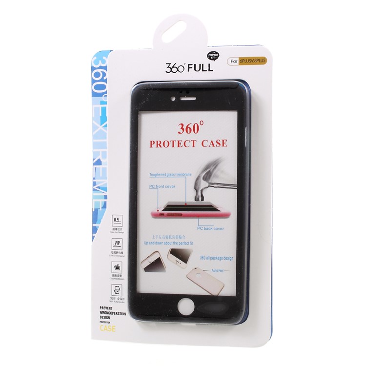Full Protector 2-Piece Plastic Case + Tempered Glass Screen Film for iPhone 6s/6 4.7 - Black-8