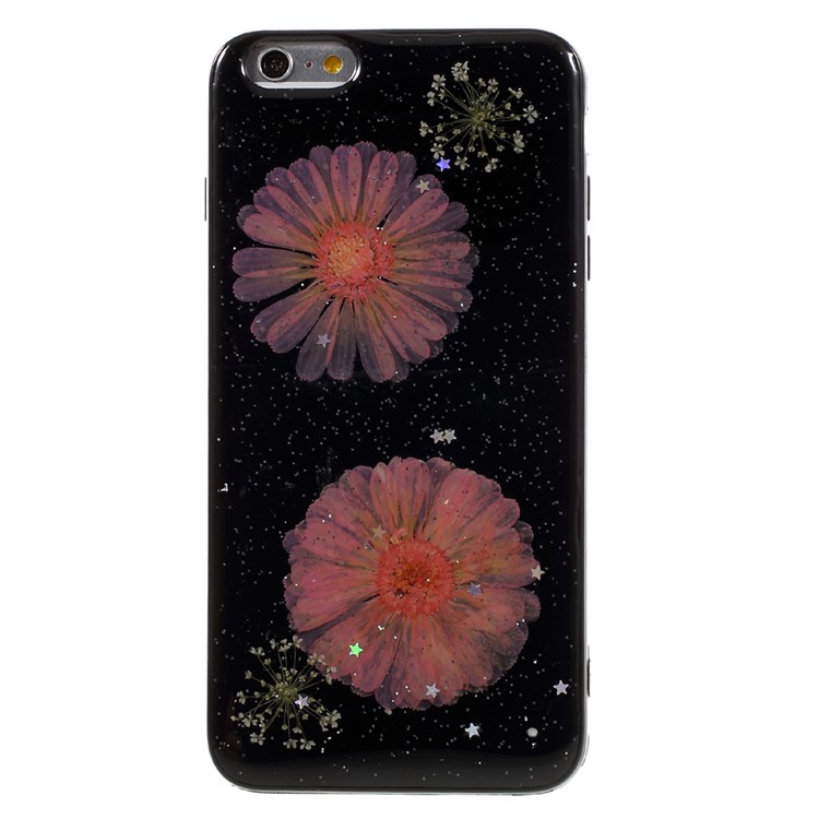 Handmade Real Dried Pressed Flower Leaf TPU Case for iPhone 6s Plus / 6 Plus - Pink Daisy-1