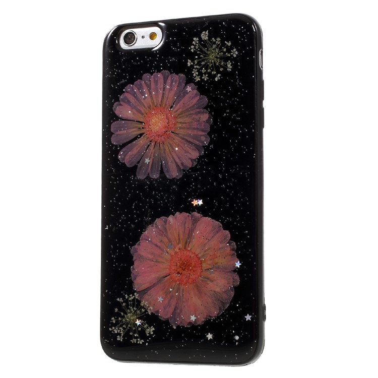 Handmade Real Dried Pressed Flower Leaf TPU Case for iPhone 6s Plus / 6 Plus - Pink Daisy-2
