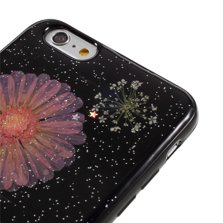 Handmade Real Dried Pressed Flower Leaf TPU Case for iPhone 6s Plus / 6 Plus - Pink Daisy-4